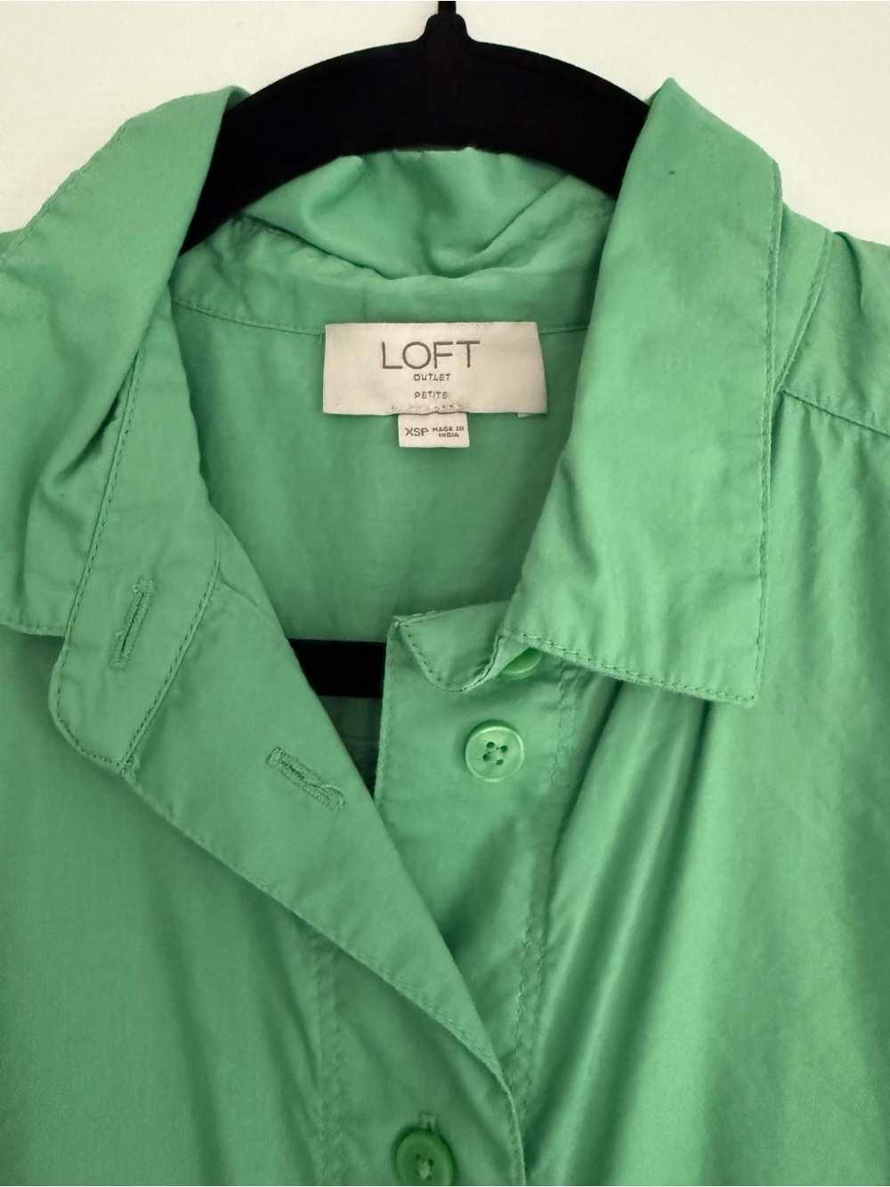 LOFT Mint Green Button-Front Midi Dress - Picture 2 of 2